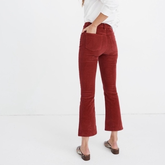 Madewell Cali Demi-Boot Jeans Corduroy Button-Fly High Rise Size 25 M0602 Rust - Picture 3 of 13